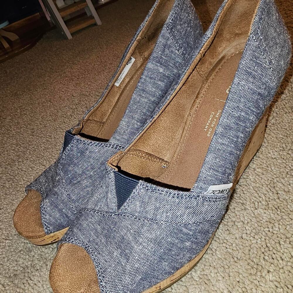 Blue denim wedge toms wedge - Picture 3 of 6
